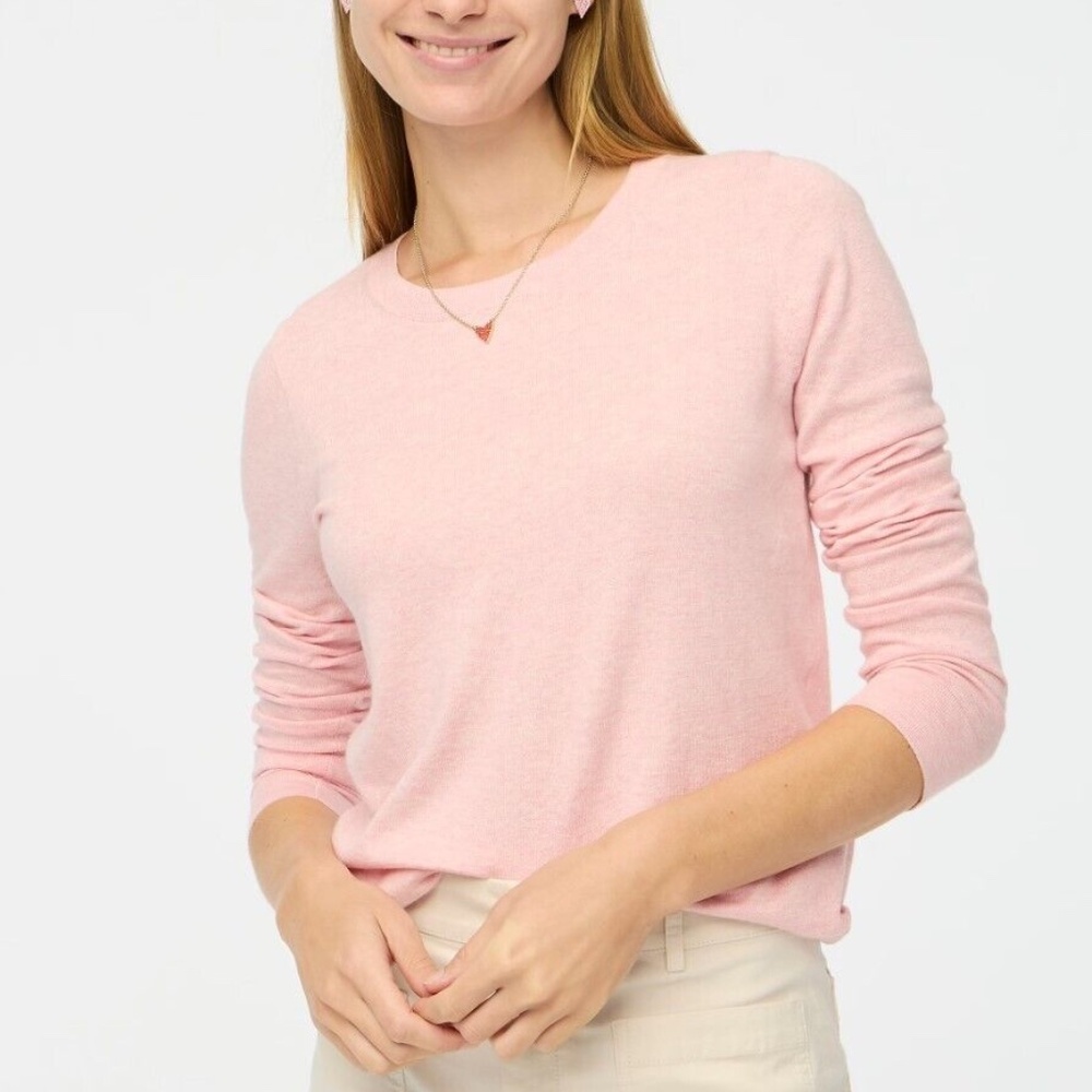 NWT J. Crew Cotton Teddie Sweater in Heather Blossom (size M)